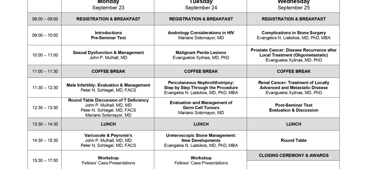 OMI MEX_Schedule_Urology_2024 webpage