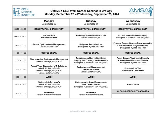 OMI MEX_Schedule_Urology_2024 webpage